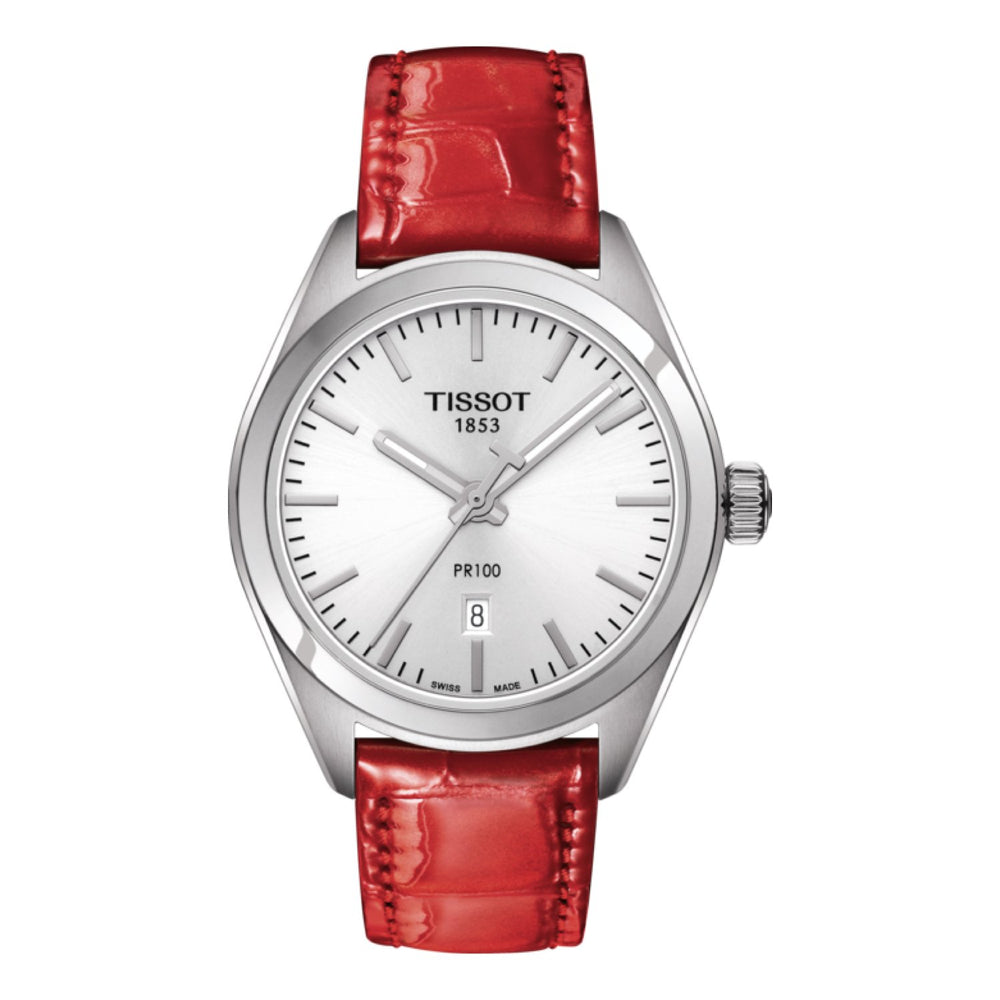 Tissot 16mm PR 100 Red Leather Strap image