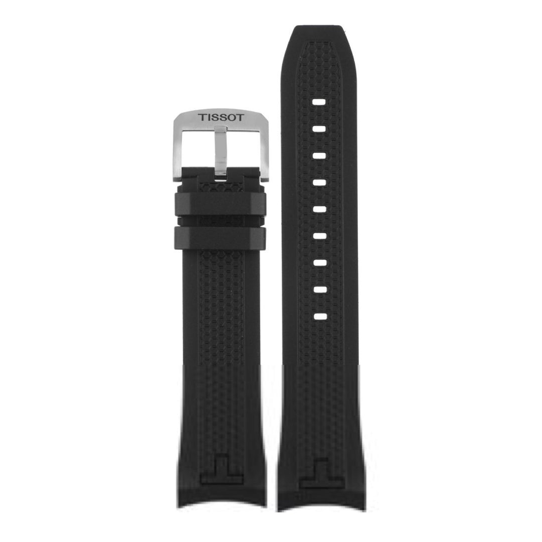 Genuine Tissot 23mm PRS 516 Black Silicone Rubber Strap by Tissot