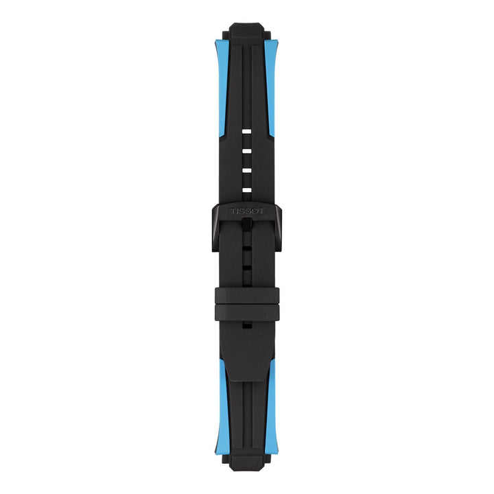 Genuine Tissot Strap 22mm T-Race Cycling Black & Blue Silicone Rubber Strap by Tissot