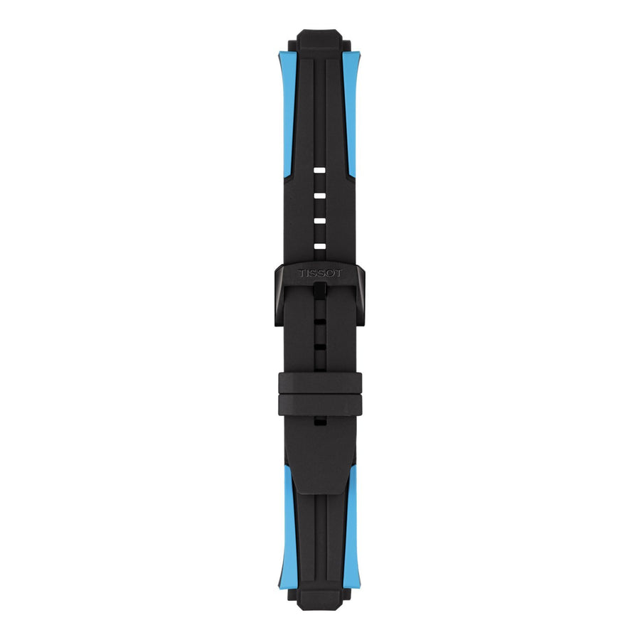 Genuine Tissot Strap 22mm T-Race Cycling Black & Blue Silicone Rubber Strap by Tissot