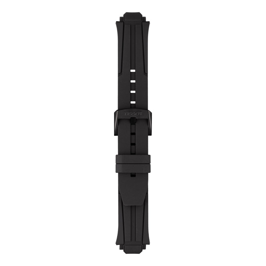 Genuine Tissot 22mm T-Race Cycling Black Silicone Rubber Strap by Tissot