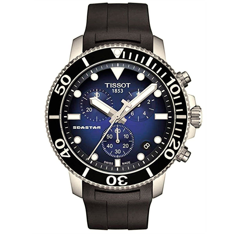 TISSOT SEASTAR 1000 CHRONOGRAPH 22MM BLACK RUBBER STRAP image