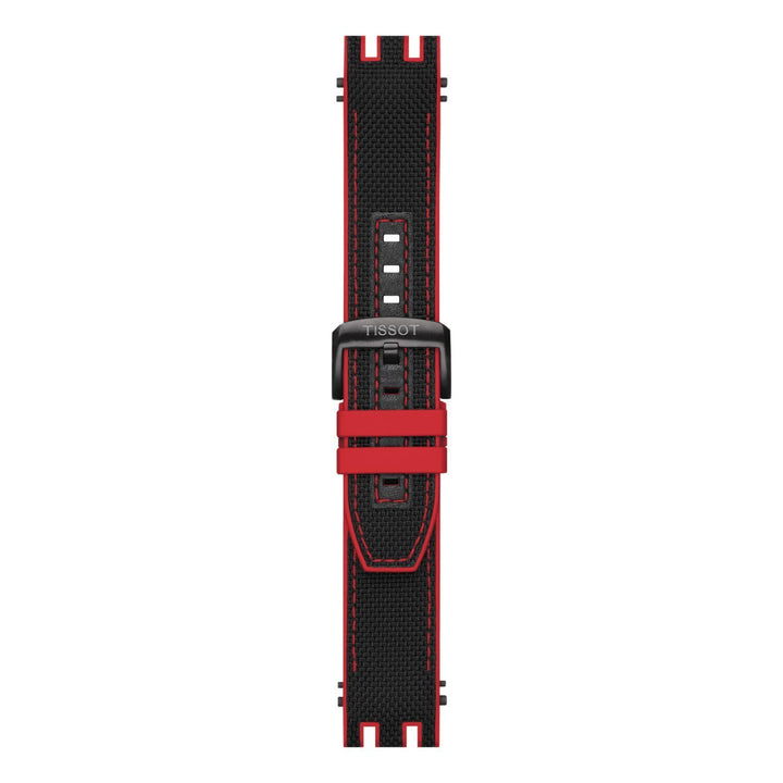 Genuine Tissot 22mm T-Race Black Silicone-textile Strap by Tissot