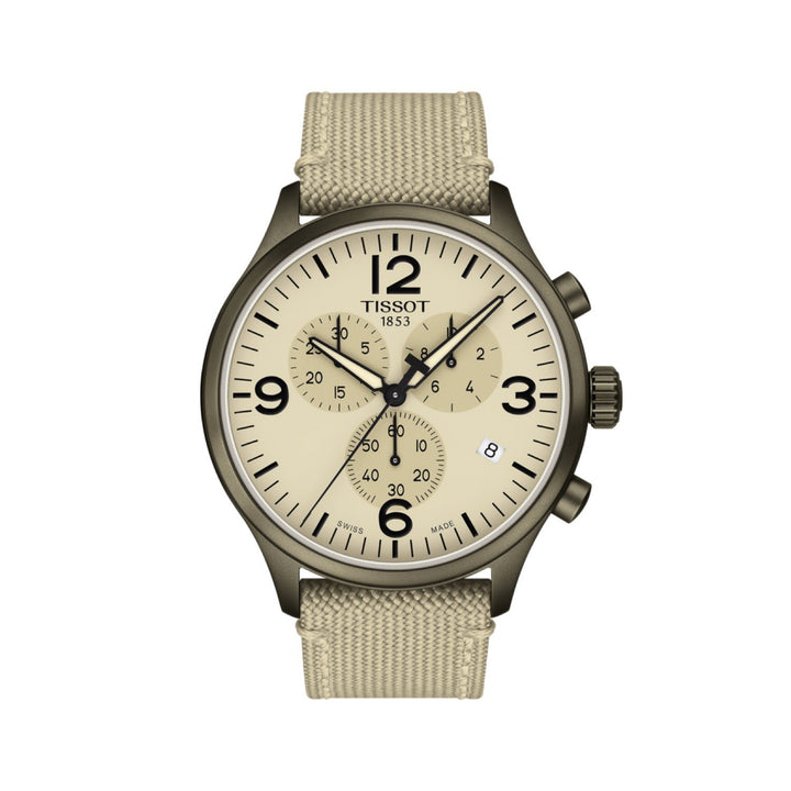 Tissot 22mm Chrono XL Beige Textile Strap image