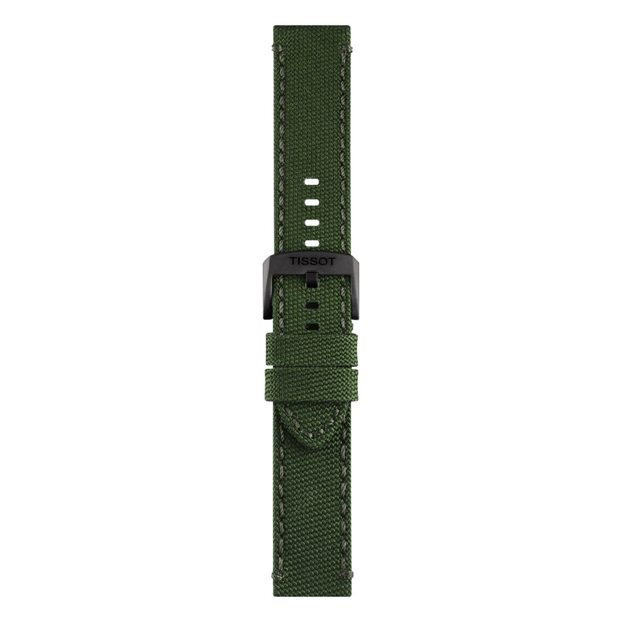 Tissot 22mm Chrono XL Green fabric over leather strap image