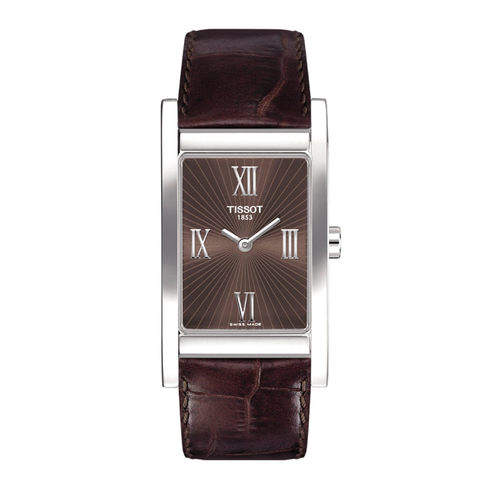 Tissot 18mm Happy Chic ll Brown Leather Strap without Buckle image