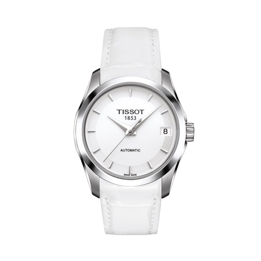 Tissot 18mm Couturier White Leather Strap without Buckle image