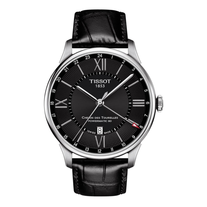 Tissot 21mm Chemin Des Tourelles Black Leather Strap without Buckle image