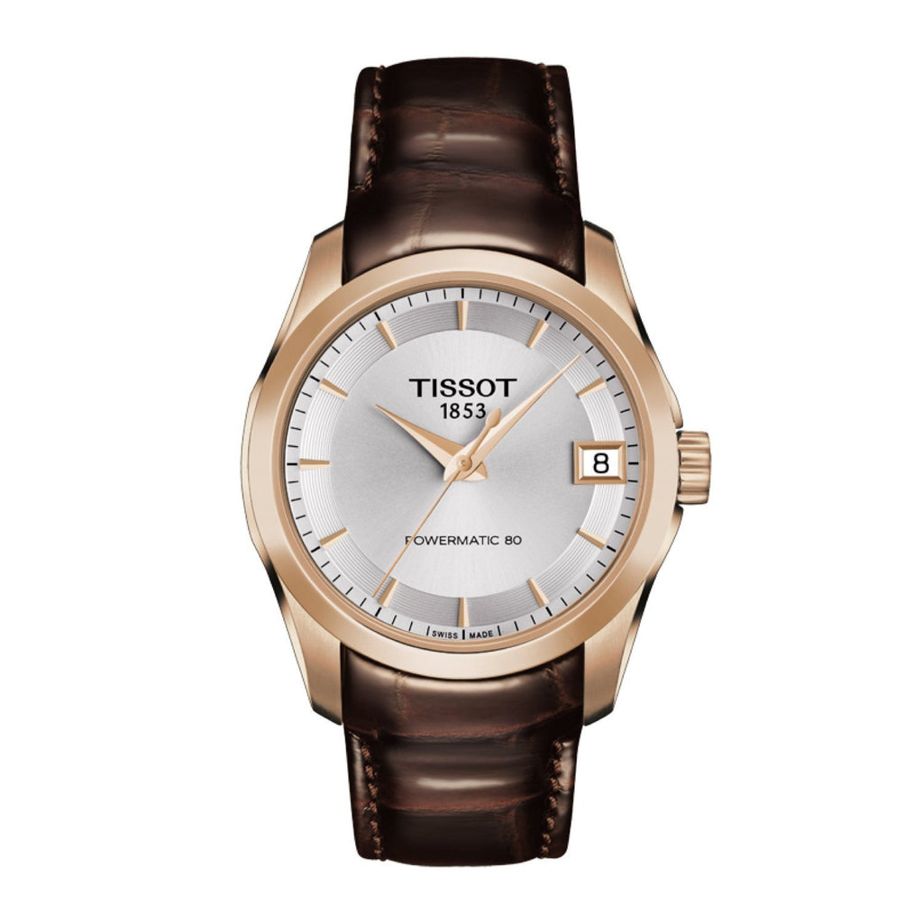 Genuine Tissot 18mm Couturier Brown Leather Strap without Buckle