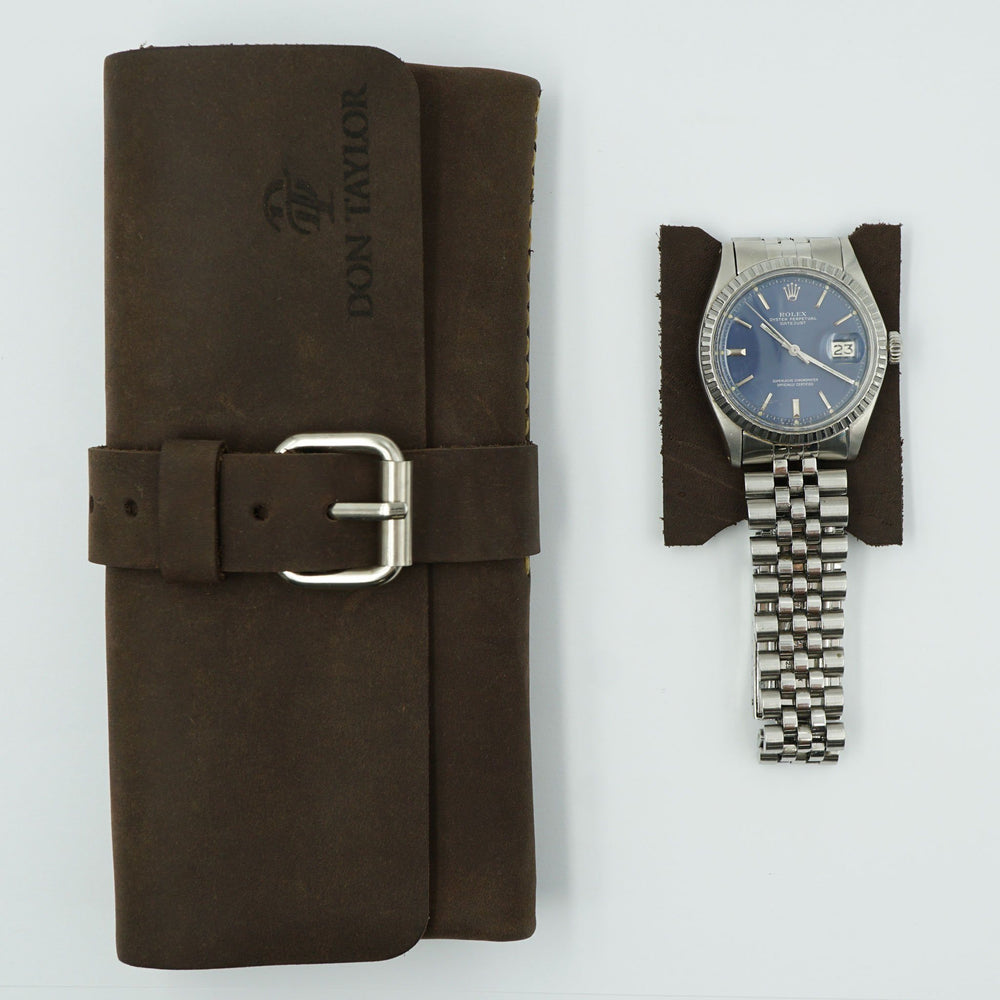 Brown Leather Watch Roll for 3 watches image