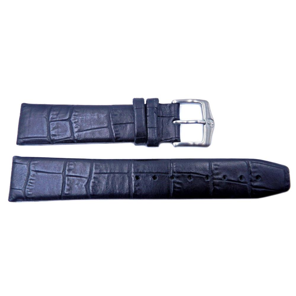 Genuine Wenger Escort Mens Black Alligator Grain 20mm Watch Strap image