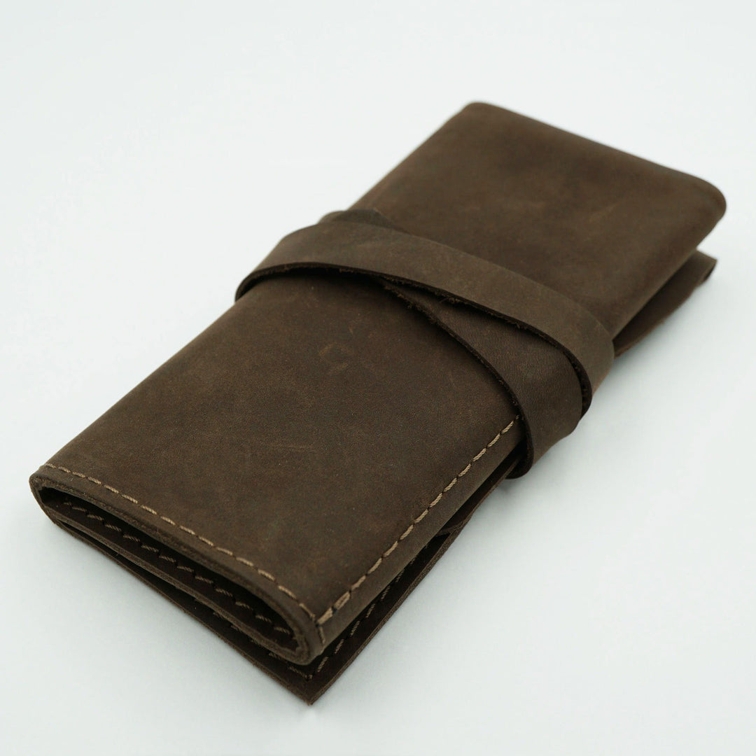 Soft Brown Leather Watch Roll for 3 watches image