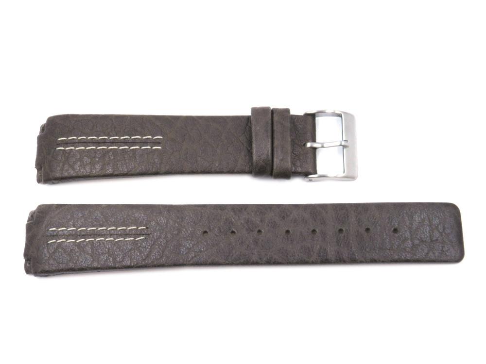 Skagen Style Brown Leather Textured 20mm Watch Strap - Installs With Screws image